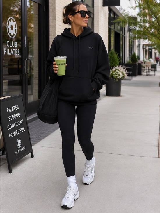 ALO Yoga Tops - Alo Yoga Black Oversized Hoodie Size Large Athleisure Pullover Sweatshirt
